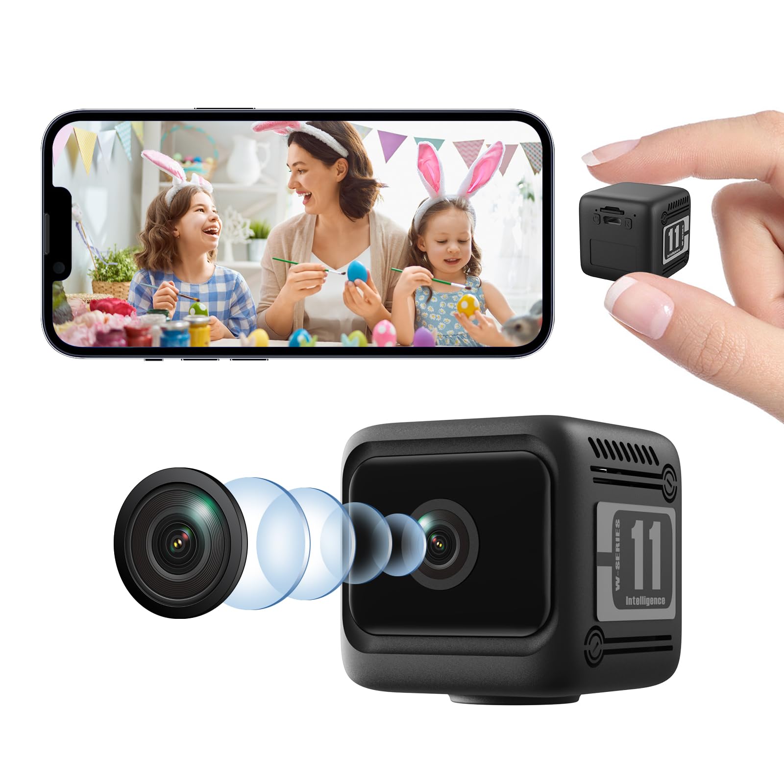 Photo 1 of Vnmkp 2025 Upgraded Security Camera, Wireless Surveillance Camera, 4K HD Mini Nanny Cam for Home (with Night Vision) WiFi Indoor Camera(Video Only) (Black)