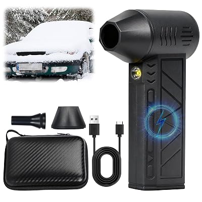 Snow Whiz Turbo Blower, Snowwhiz Turbo Blower with Led, 3 Gear Adjustable Super Power Turbo Breeze Electric Blow, Mini Turbos Snow Blowers for Car, Clear Snow 10x Faster