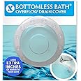 SlipX Solutions Bottomless Bath Overflow Drain Cover for Tub, Adds Inches of Water to Bathtub for a Warmer Deeper Bath, Spa A