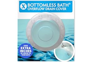 SlipX Solutions Bottomless Bath | Overflow Drain Cover for Tub | Best Gifts for Mom, Spa & Bath Accessories | Drain Block, Water Stopper Plug | Bath Essentials for Women | 4" Diameter, Clear