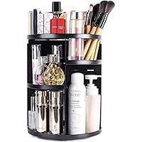 sanipoe 360 Spinning Makeup Organizer, Lazy Susan Rack Cosmetic Carousel Storage Shelf, Great for Countertop and Bathroom, Cl