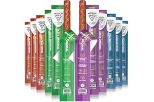 EST. 2015 MISSION MEATS Mission Meats Variety Pack with 100% Grass Fed Beef, Free Range Turkey, and Cracked Pepper Pork Sticks – Gluten & Sugar Free, Whole 30 and Paleo Friendly, 1oz (Pack of 12)