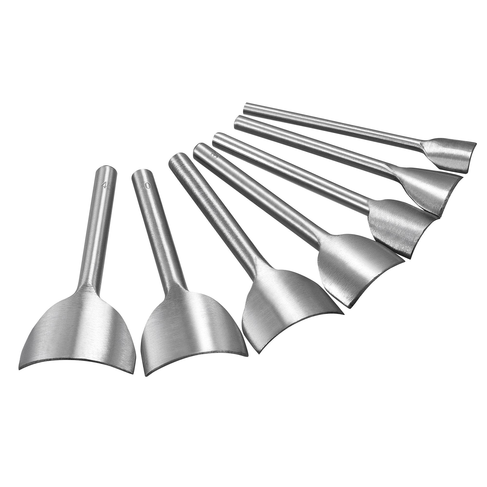 sourcing map Arc-Shaped Leather Cutter Punch Set 15mm-45mm Strap End Punch Tool for DIY Craft, Set of 7