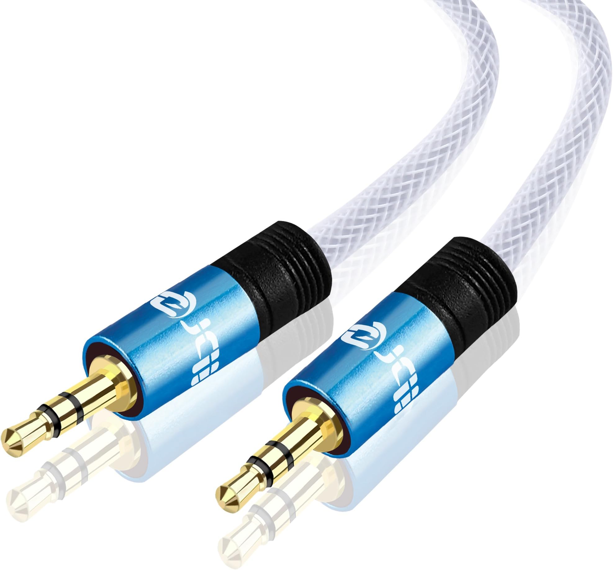 AUX Cable, IBRA 3.5mm Auxiliary Nylon Audio Cable (5ft / 1.5m) for Headphones, iPods, iPhones, Home/Car Stereos etc (Blue)