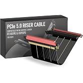 LINKUP PCIe 5.0 Riser Cable | Vertical GPU Mount | Double Reverse, 14cm | x16 128GB/s for RTX 5090 and RX 9070, PCIe 4.0 backward compatible, graphics card GPU ready
