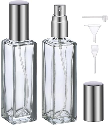 Enslz Vaporisateur De Parfum En Verre Transparent De 100 Ml, Flacon Pulvérisateur De Voyage Vide Avec Bouchon Doré