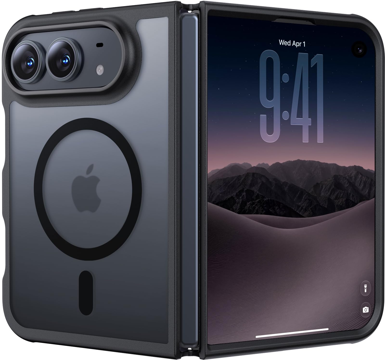 Magnetic for iPhone Duo Case Heavy Duty Protection Black | Compatible with MagSafe,Military Grade Drop Protection,Translucent