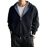 RICHTRUE Y2k Plaid Zip Up Hoodie Men Women Reversible Graphic Sweatshirt Emo Grunge Jacket Fall Winter Baggy Streetwear