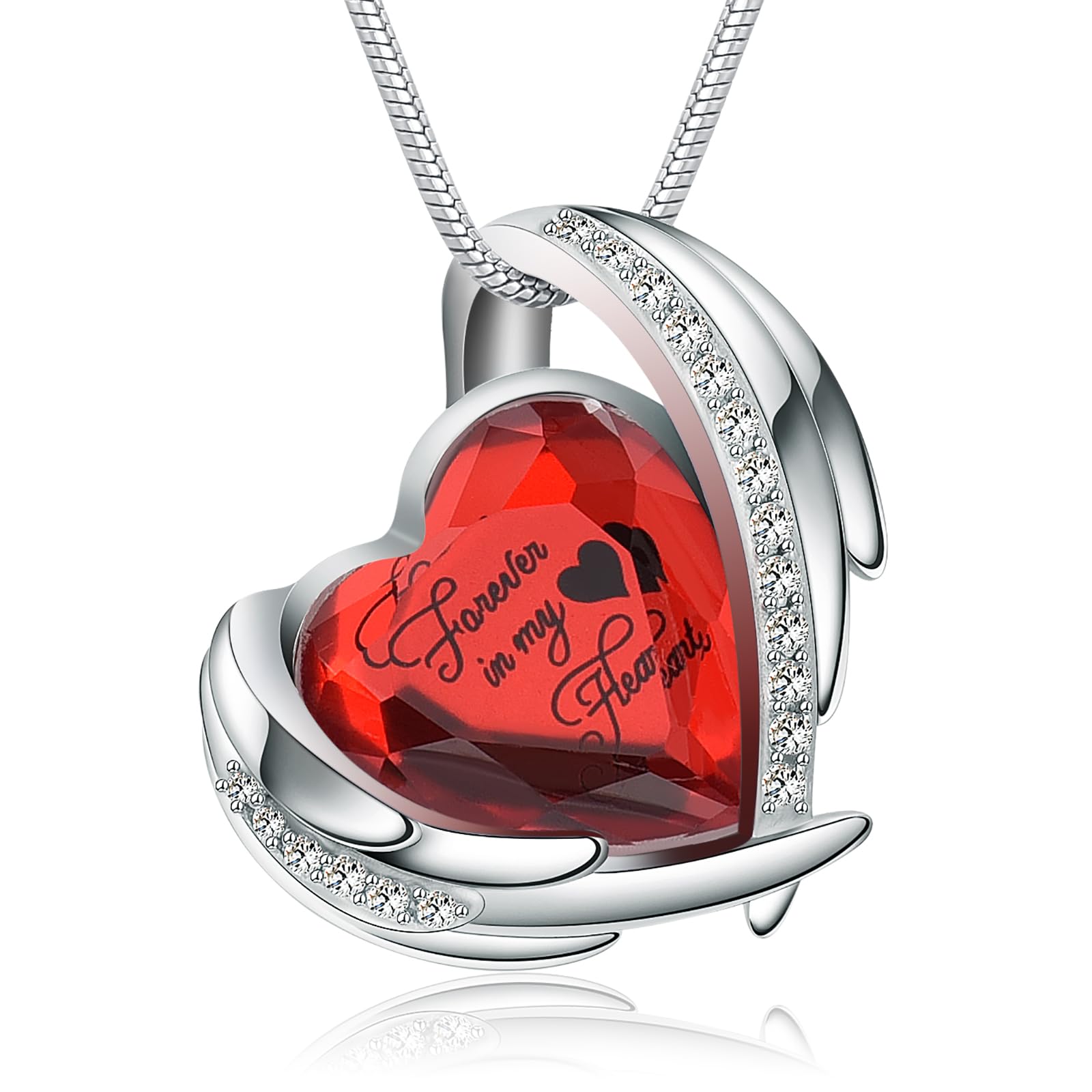 VCCWYQK Cremation Jewelry Crystal Heart Necklace for Ashes, Urn Necklace Keepsake for Urn for Memorial Jewelry (Red)