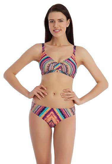 SUNSET® Bikini Damen Set gepolstert mit Cups ohne Bügel Lycra Blickdicht