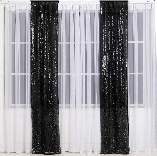 Amazon Com Eternal Beauty Glitter Sequin Backdrop Curtains For