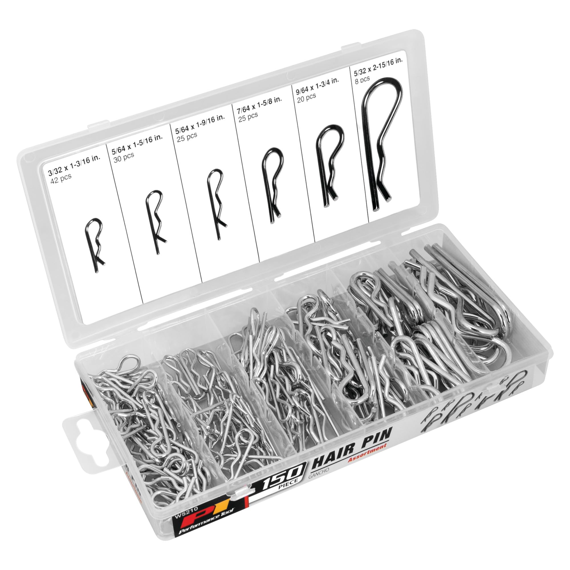 Performance Tool W5210 150pc Hair Pin Assortment, Silver