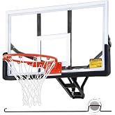 Defulion 54.5" Wall Mounted Basketball Hoop ，Shatterproof PC Backboard Basketball Goal with Adjustable Height for Garage, Indoor &amp; Outdoor Use