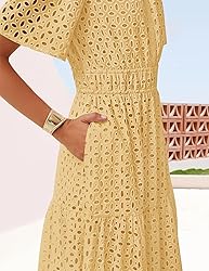 ZESICA Women's 2025 Summer Short Sleeve Maxi Dress