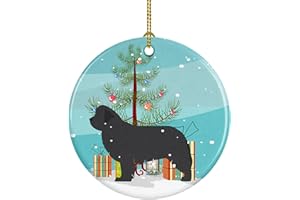 Caroline's Treasures Newfoundland Merry Christmas Tree Ceramic Ornament Christmas Tree Hanging Decorations for Home Christmas Holiday, Party, Gift, 3 in, Multicolor