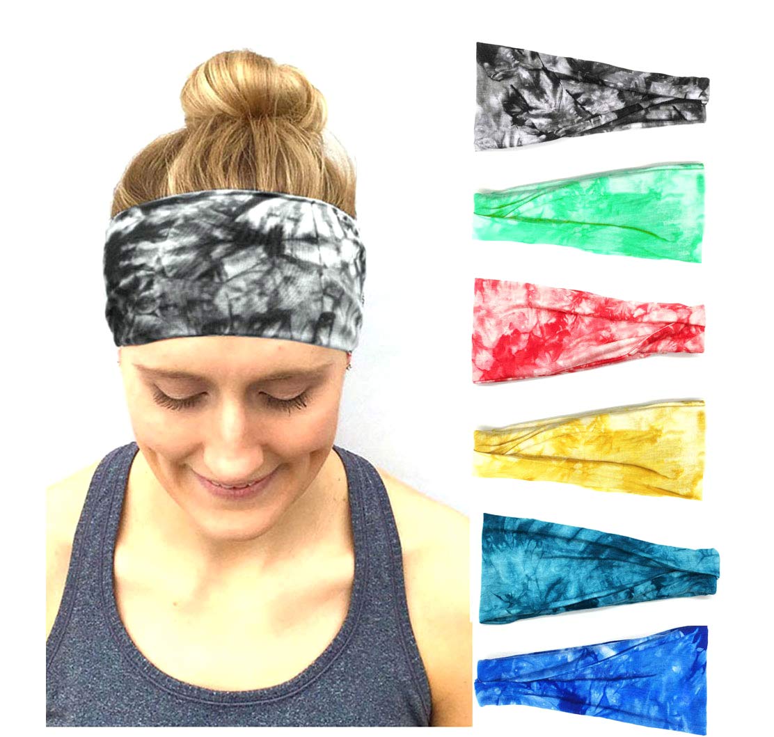 PLOVZ 6 Pack Women's Yoga Running Headbands Sports Workout Hair Bands (Set 10): Beauty