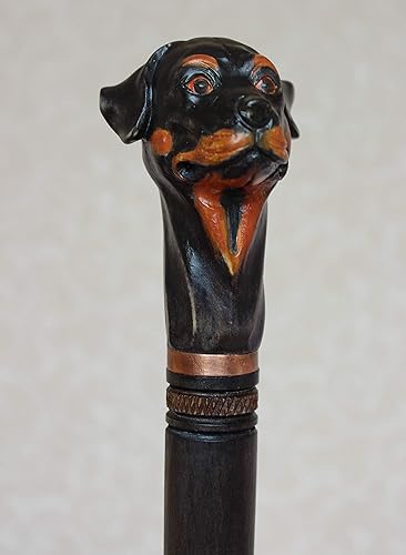 hand carved wood dog