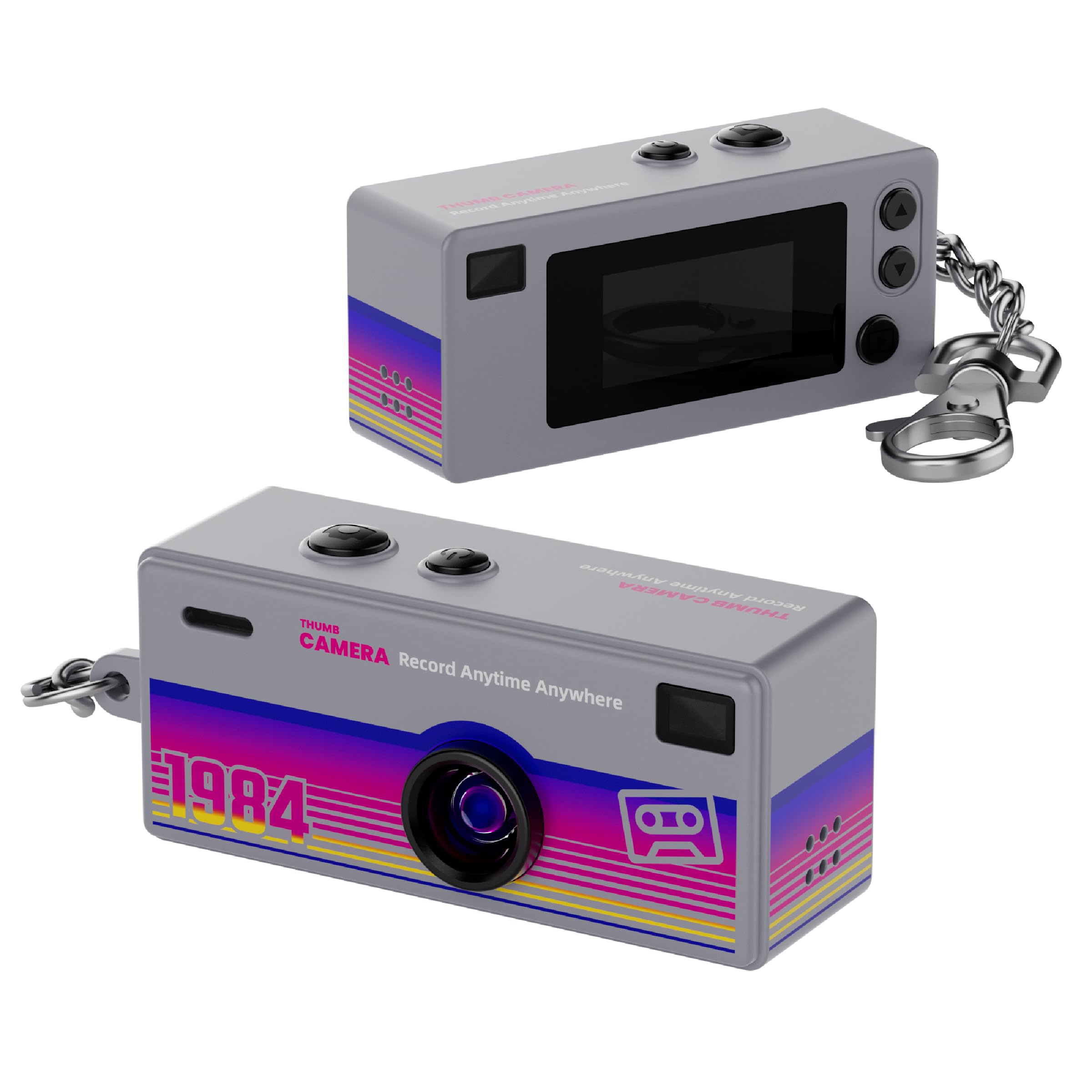 Photo 1 of SENTKENG Mini Keychain Digital Camera, 1080P HD Video Recorder, Mirco Thumb Camera, Digicam,Video Recording,Bag Charm for Vlog Kids Adult Students (Grey)