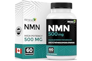 RENEW ACTIVES NMN Supplement 500mg per Serving – Highest Potency Available, Boosts NAD+ for Cellular Health, Promotes Longevi