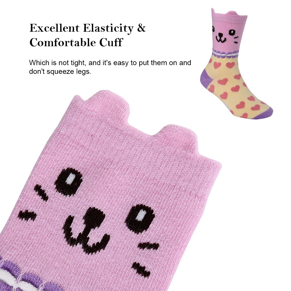 Vbiger 5 Paar Kleinkind Mädchen Dick Winter Socken Warm Baumwolle Thermische Socken, 3-5 Jahre alt(Farbe 2)