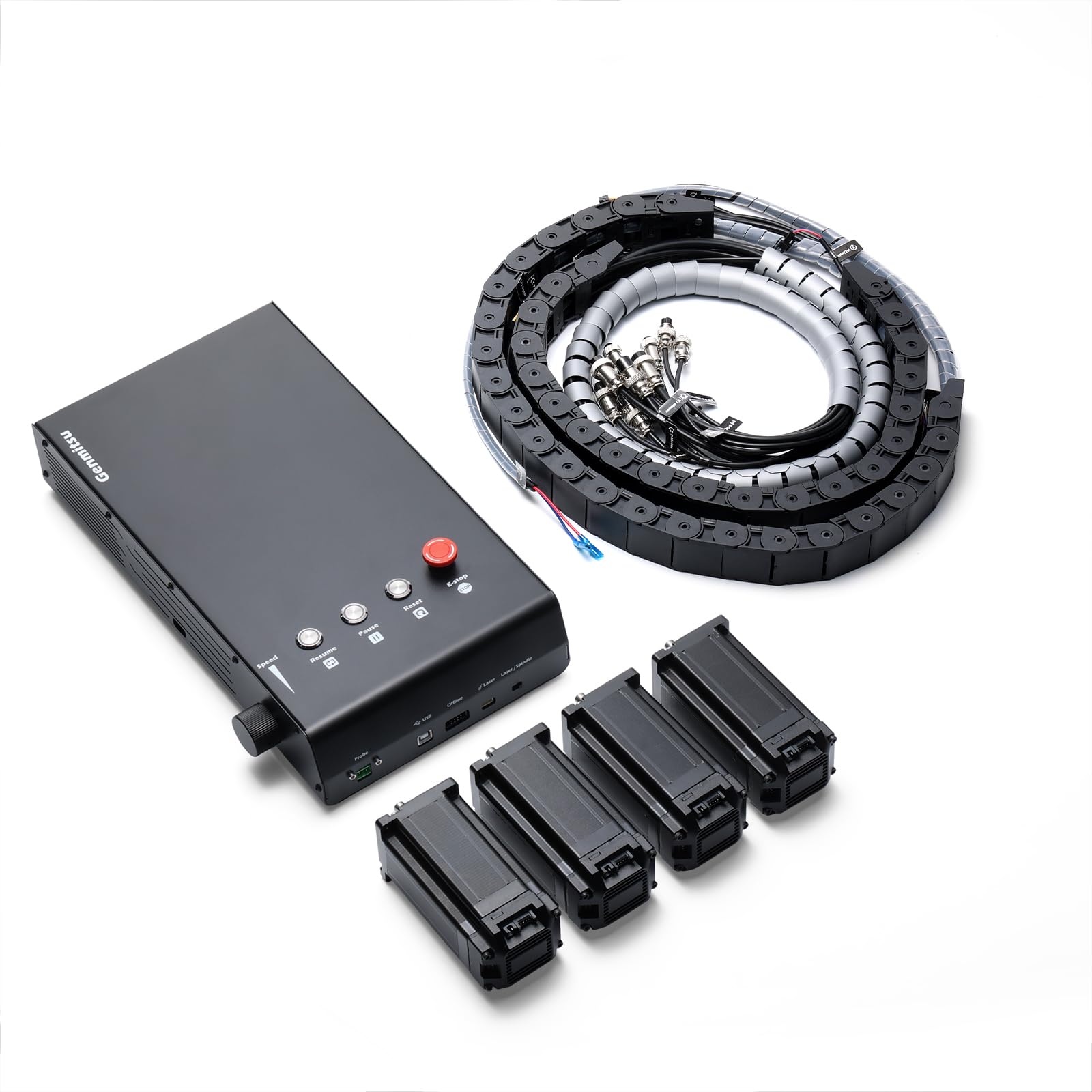 Close-Loop Stepper Motor Set for PROVerXL 4030, 4PCS 60-100 Closed Loop Stepper Motors with Chain Cables, GRBL-Based Control Box Upgrade Kit for 4030 CNC Router Milling Engraving Machine