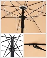 SONGMICS Parasol 160 cm UPF 50+ Beach Umbrella Taupe GPU60BR view 6
