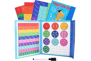 TAIMEI Magnetic Fraction Educational Puzzle,Montessori Magnetic Book Fraction Puzzle,Fractions Manipulatives Educational for Elementary School Math Fractions Manipulatives Educational