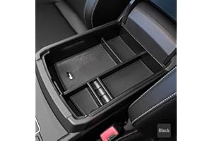 EDBETOS Center Console Organizer Tray Compatible with Atlas Accessories 2018 2019 2020 2021 2022 2023 Secondary Armrest Storage Glove Box Divider ABS Black Materials (Black Trim)