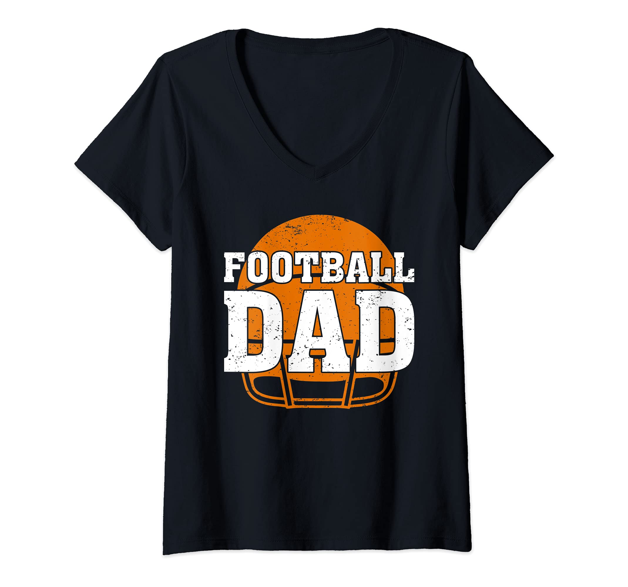 Womens Football Sports Lover Funny Football Dad Father's Day V-Neck T-Shirt