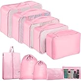 Packing Cubes for Travel - 10 Set Luggage Organizer Bags for Family, Mesh Breathable Travel Packing Cubes for Suitcases Durable Essentials Bags Set
