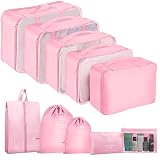 Packing Cubes for Travel - 10 Set Luggage Organizer Bags for Family, Mesh Breathable Travel Packing Cubes for Suitcases Durable Essentials Bags Set