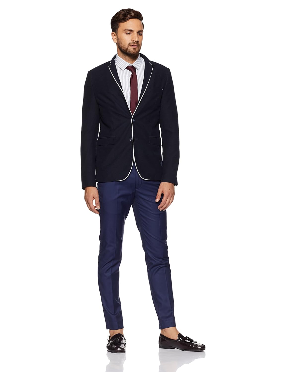 park avenue men's slim fit formal trousers