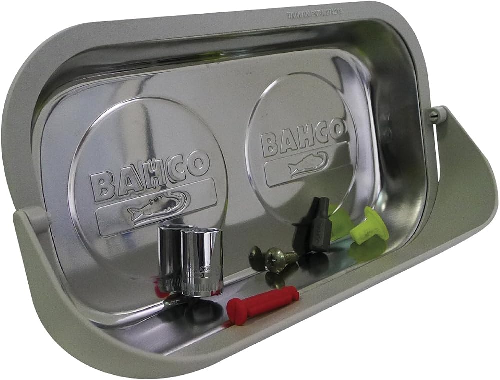 Bahco BAHBMR240 Rectangular Magnetic Parts Tray Silver Tool Storage Organizer