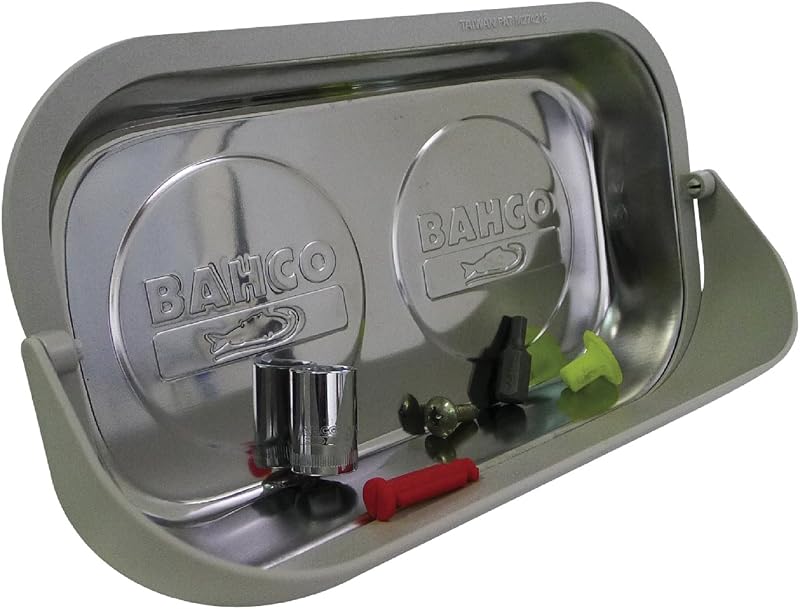 Bahco BAHBMR240 Rectangular Magnetic Parts Tray Silver Tool Storage Organizer