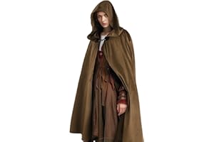 JEGERMIG Renaissance Hooded Cloak Halloween Costume Medieval Cosplay Wizard Witch Cape
