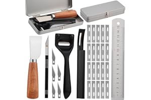 TLKKUE Leather Skiver Carving Knife Metal Sharp Skiving Beveler Tools Safety Beveler Leather Cutting Tool for Bag Wristband B