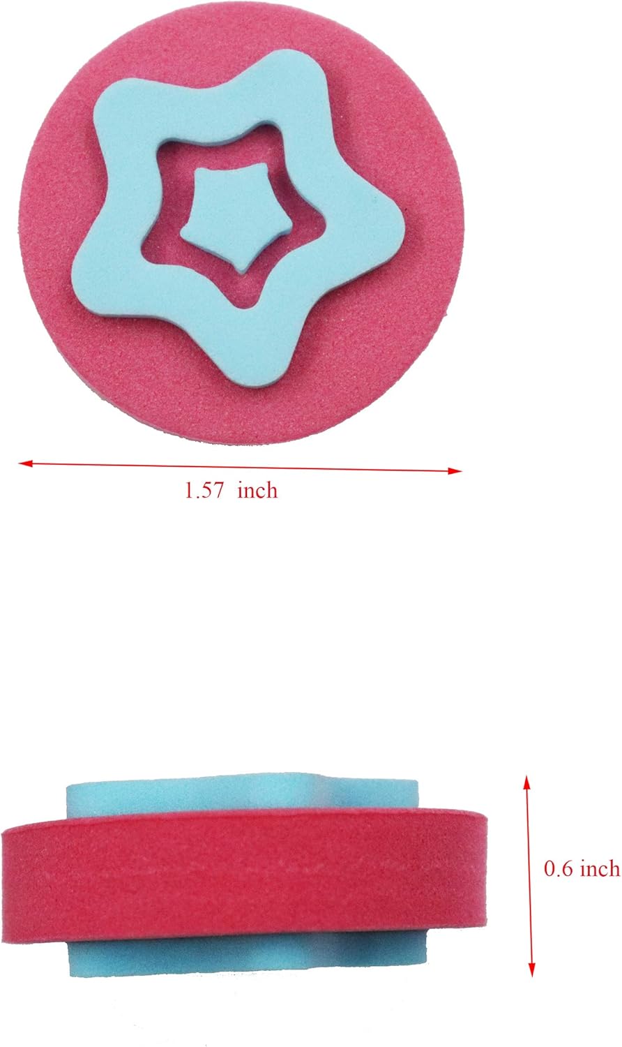 Royee 6 Pcs Painting Sponge EVA Paint Stamper Star Heart Flower Snowflake Shape for Art Drawing Tools Kids Toddlers Early Learning Accessories DIY Craft Project