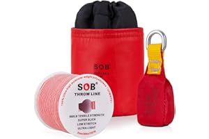 SOB Arborist Throw Line Kit with Slick Rope 197FT, Throw Weight, Reflective Storage Bag, Suit for Tree Cutting,Camping, Trimming, Hanging Swing, Forestry Tree Gear ﻿