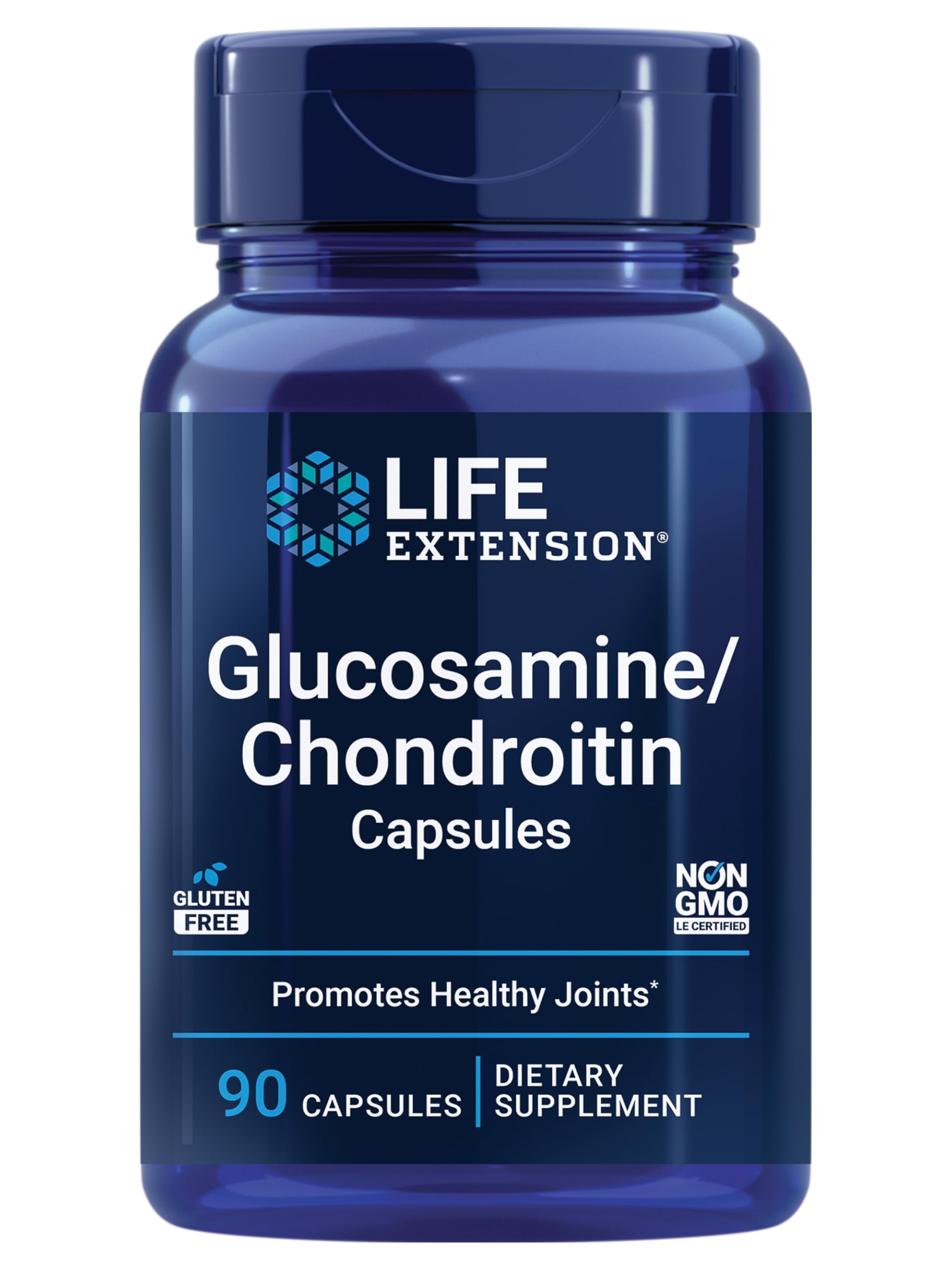 Life Extension Glucosamine/Chondroitin Capsules for Healthy Joints and Cartilage, Non-GMO, Gluten-Free, 90 Capsules