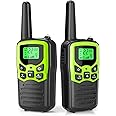 Walkie Talkies,MOICO Long Range Walkie Talkies for Adults Two-Way Radios with 22 Channels FRS VOX Scan LCD Display with LED Flashlight for Field, Survival Biking Hiking Camping 2 Pack (Green)