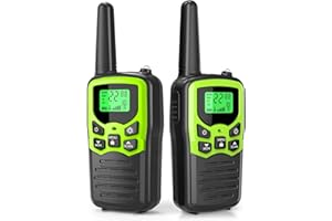 Walkie Talkies,MOICO Long Range Walkie Talkies for Adults Two-Way Radios with 22 Channels FRS VOX Scan LCD Display with LED Flashlight for Field, Survival Biking Hiking Camping 2 Pack (Green)