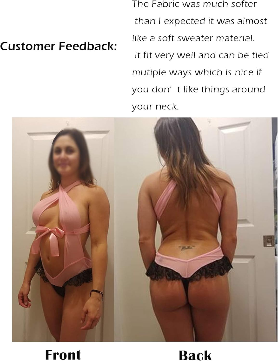 ADOME Women Lingerie Bandage Halter Teddy Cross Back Bodysuit Exotic Teddy Babydoll at  Women’s Clothing store