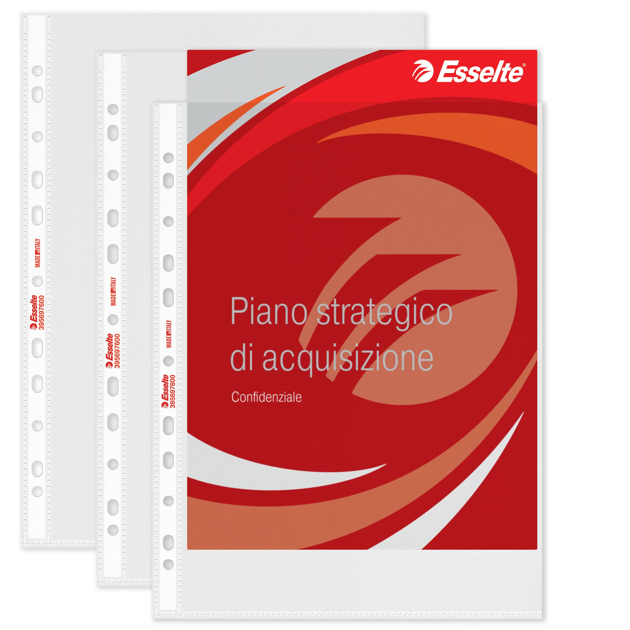 Esselte Perforated Envelopes, Copy Safe de Luxe, Transparent, Document Holder 22x30 transparent