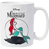 Silver Buffalo Disney The Little Mermaid Wax Resist Pottery Ceramic Mug Featuring Ariel, 17.5 Ounces