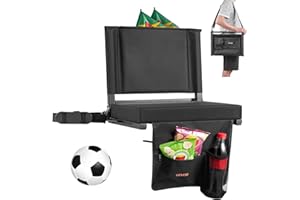 VEVOR Stadium Seat, Folding Bleacher Chair with Back Support and Thick Cushion, Padded Stadium Seat for Bleacher Includes Sho