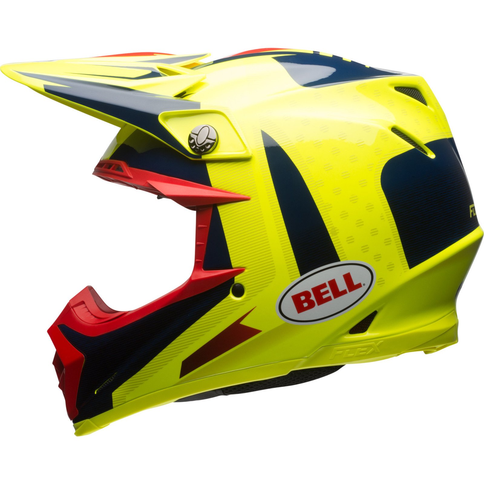 BELLMoto-9 Flex Helmet, Blue/Yellow, Size Small, 7080746