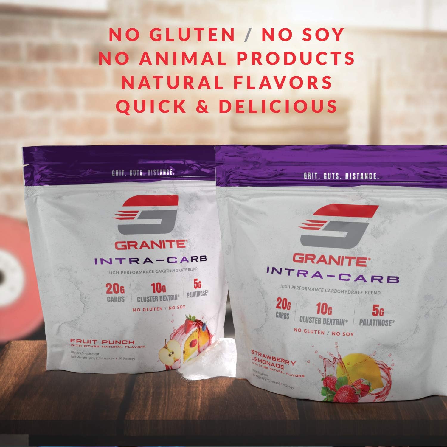 Granite® Intra-CARB Advanced Carb Supplement (Fruit Punch) | 20g Carbs + 10g Cluster Dextrin + 5g Palatinose | Train Longer Harder. No Crash or Bloat | Soy Free. Gluten Free. Vegan | Made in USA: Health & Personal Care