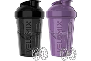 -2 Pack- 20 oz Protein Shaker Bottles for Protein Mixes - 2x Wire Whisk | Leak Proof Shaker Cups for Protein Shakes and Pre W