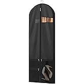 Lazebox 60 inch Garment Bags for Closet Storage and Travel with Zipper Pocket, Heavy Duty Waterproof Hanging Suit Bag with Handles for Suits, Coats, Jackets, Shirts, 1 pack