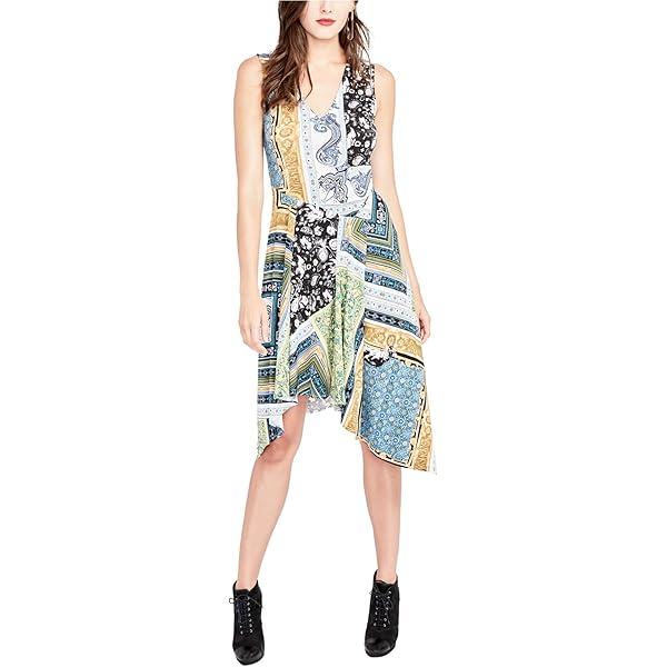 Rachel Roy Womens Asymmetrical A-line Dress, Multicoloured, X-Small at  Amazon Women's Clothing store
